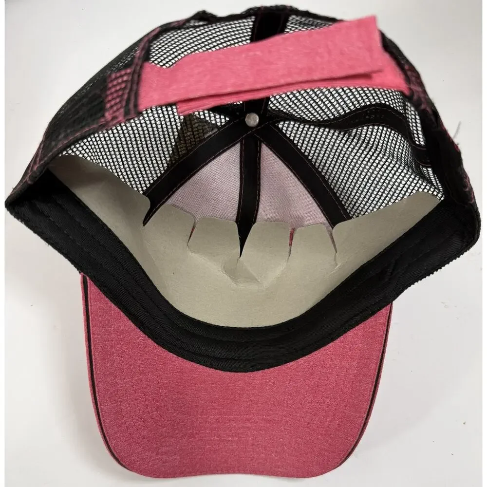 Outdoor Cap Girls With Guns Crossing Pistols Trucker Hat Pink Black Gold Sparkle